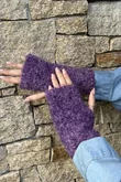 Boucle Fingerless Gloves Purple Melange